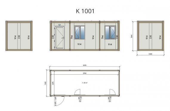 Contentor escritório flatpack k-1001
