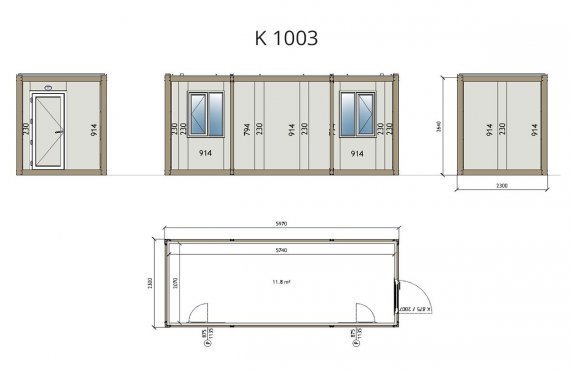 Contentor escritório flatpack k-1003