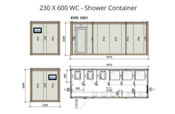 Contentor wc-banheiro kw6 230x600