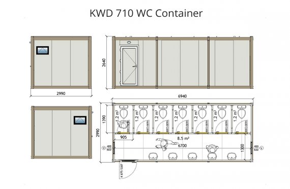 Contentor wc kwd 710