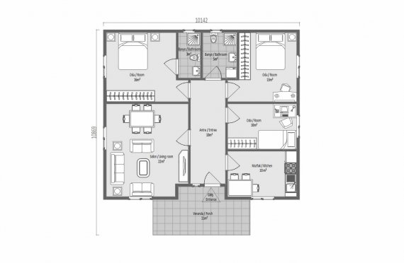 Grandes casas Modulares com Um Piso e 100m2