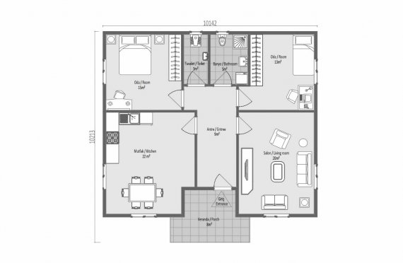 Mini-vivenda Modular de 95m2