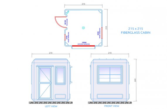 Quiosque modular 215x215cm