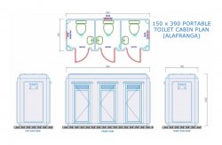 Planos de Cabine com Toalete / Banheiro